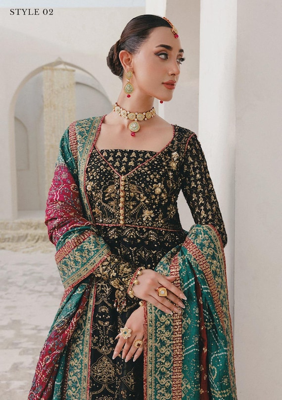 Black Modest Fashion Gown Bridal Dress, Mehndi Nikkah Outfit Clothing  Lahanga Choli Bridal Dress, Organza Net Wedding Luxury Beaded Gown Ak - Etsy