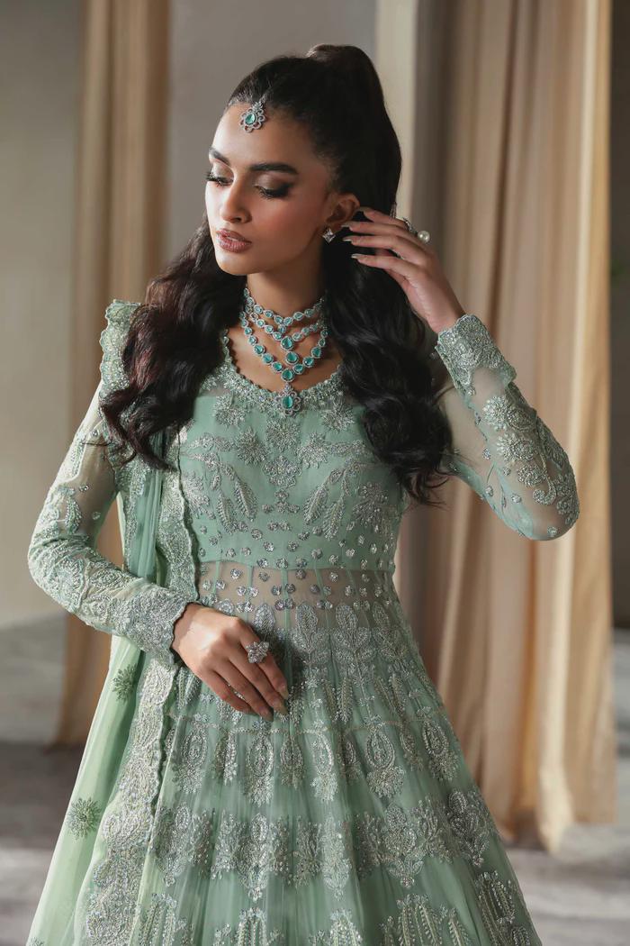 mint green nikkah dress Mint Green Nikkah Lehenga