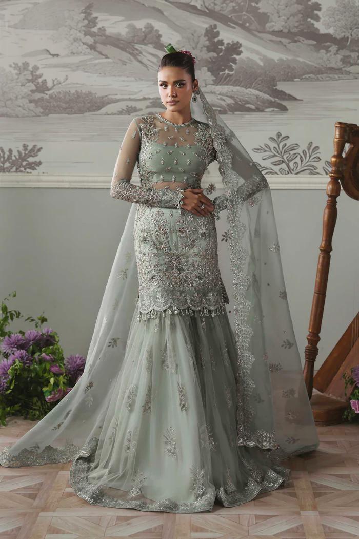 muslim bridal shower dresses Light Green Muslim Wedding Dresses Long Sleeves A Line Chiffon Bridal Dress  - main image 0