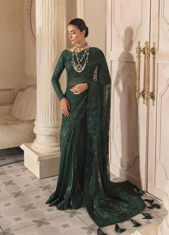 Eastern Wedding Party Outfit, Bridal Reception Dress, Traditional Sari,  Bobo Bridal Dress, Gl - Etsy