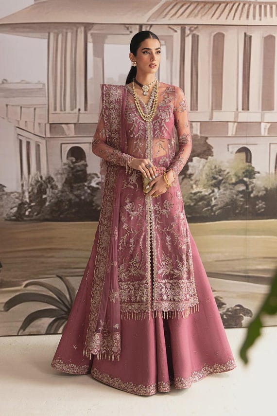 Pakistani Wedding Peshwas Bridal Gown Maxi Dress, Designer Nikkah Mehndi  Engagement Outfit, Indian Clothes, Bridesmaid Dress, Eid Dress AZL - Etsy