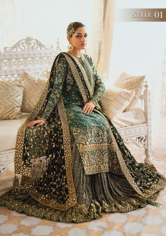 corset pakistani dress Elegant Green Honeymoon Bridal Dress, Premium Lingerie Brides Wedding Corset  Outfit, Pakistani Indian Bride Guest Dress, Tulle Skirt Ak