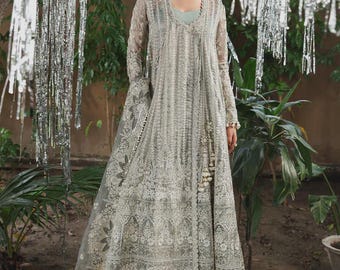 Zari Embroidered Sharara Suit, Pakistani Wedding Dress, Salwar Kameez