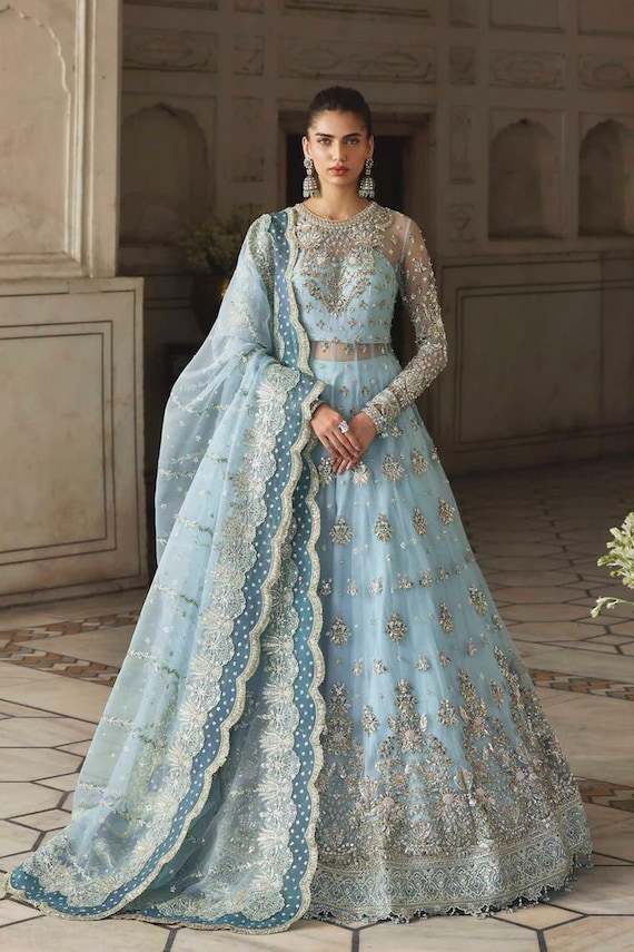 princess polly baby blue dress Elegant Pakistani Wedding Dresses & Bridal Dresses Online USA main image 1