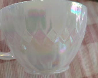 Vintage Federal Glass Moonglow Iridescent Coffee Tea Cup