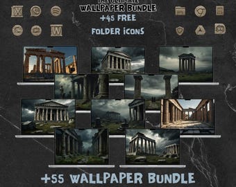 Greek Desktop Wallpaper & Icons Bundle (Digital Download)