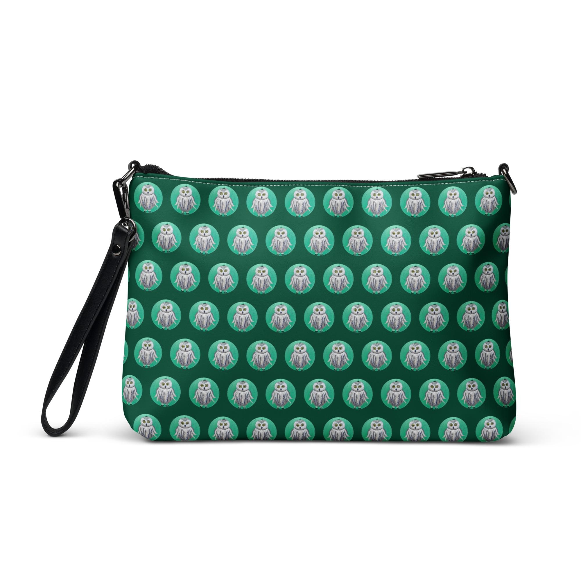 Owl Themed Crossbody bag | Work Accessory for Her | Holiday Gift for Her Under 40 | Green Handbag wi