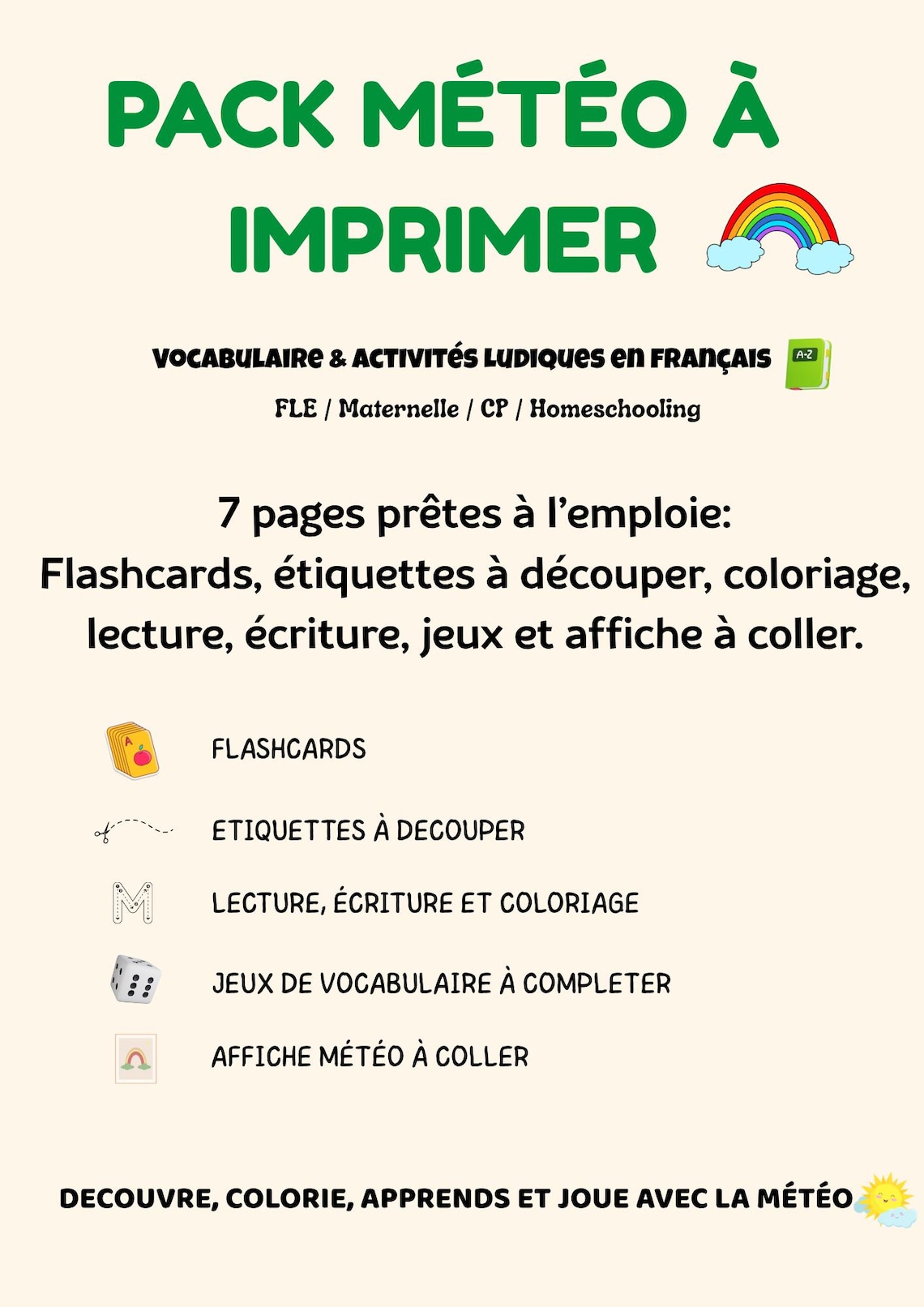 Pack de fiches éducatives à imprimer - Maternelle et Primaire ...