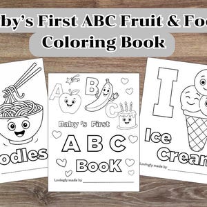 ABC Fruit & Food Coloring Book for Toddlers (PDF Download)