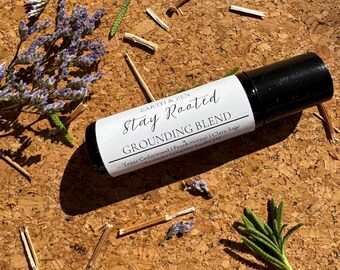 Grounding Aromatherapy Cedarwood, Frankincense, Clary Sage, Lavender Essential Oil Roller
