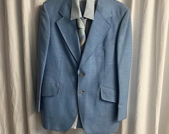 Vintage Sky Blue Men's Suit – 1980s-1990s – Size XL