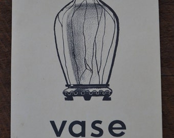 Vintage 1950s Educational Ephemera Scrapbooking Large Picture Print Flash Card - Vase