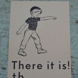 Vintage-Karteikarte Bildbild Bild Ephemera - Junge - There It Is