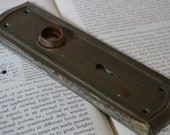 Antique Vintage Salvage Architectural Brass Floral Design Door Plate Escutcheon Hardware