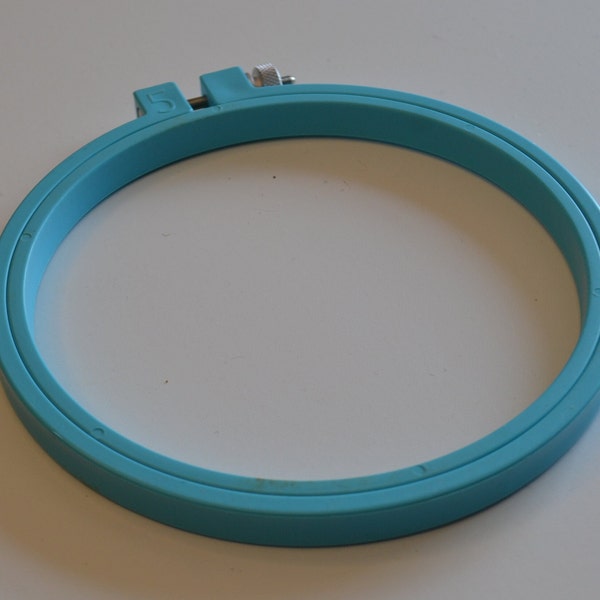 Vintage Plastic Blue Small Round Embroidery Hoop