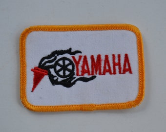 Vintage Yamaha Brodé Jaune Rouge Blanc Noir Moto Applique Patch