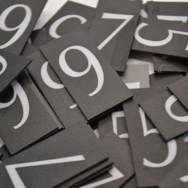 Black Plastic Magnetic Magnets Numbers 0-9 (Set of 10)