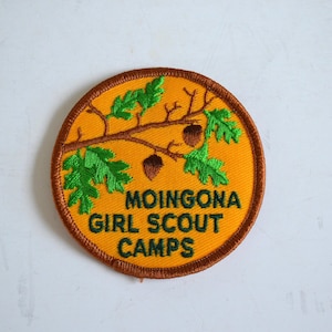 Vintage Girl Scouts Brownies Camps Moingona Aufnäher Abzeichen