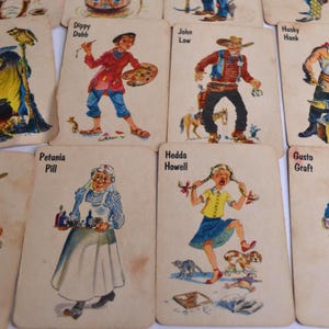 Vintage Whitman Miniature Character People Childrens Kids Game Cards Lot of 13