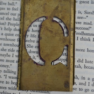Vintage Industrial Brass Stencil - Alphabet Letter C / G