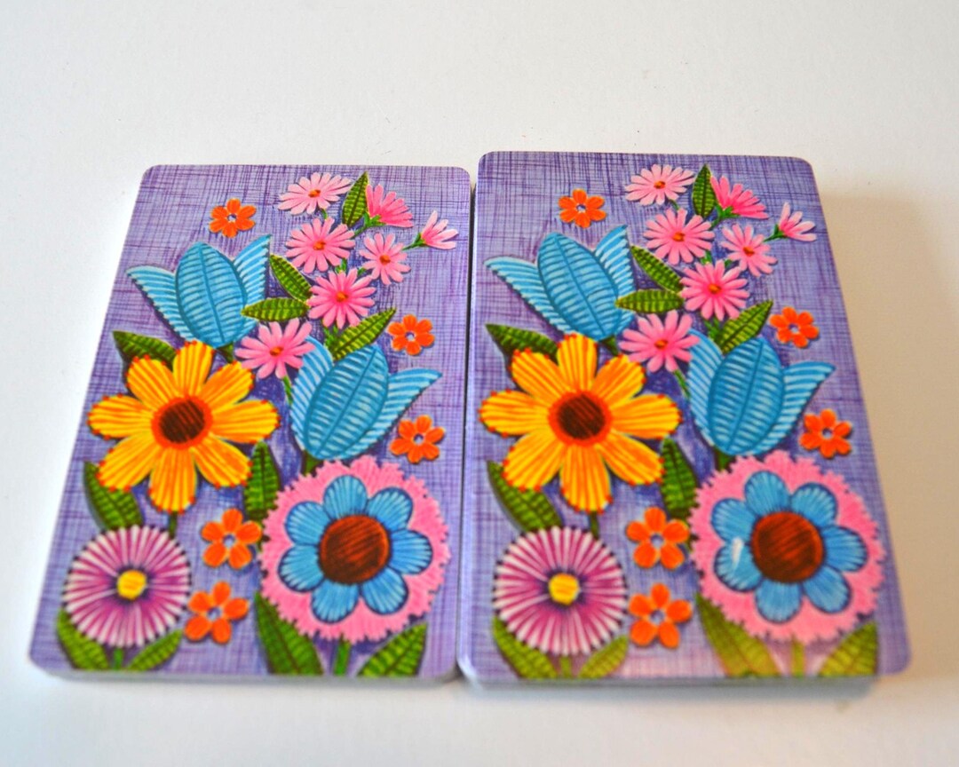 Vintage Flowers Floral Playing Cards Ephemera Lot of 4 Cards - Etsy