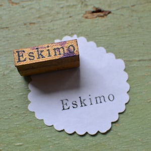 Vintage lehrreiches Klassenzimmer Wort Holzgriff Stempel - Eskimo