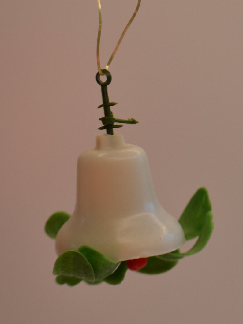 Vintage Plastic Christmas Tree Ornaments White Plastic Bells Etsy