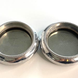 Vintage Bar Drinkware Silver Metal Drink Coasters Lot of 2