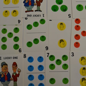 Vintage Educard Lauren e Hardy Childrens Kids Game Cards Lote de 11