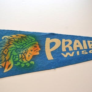 Prairie DuChien Wisconsin Original Collectible Souvenir Felt Vintage College Pennant