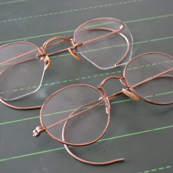 Antique Vintage 1920s Eye Glasses Eyewear Eyeglasses - Lot of 2