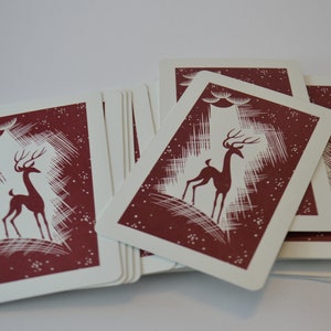 Lot de 25 cartes à jouer vintage chevreuil renne éphémères