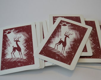 Vintage Deer Reindeer Playing Cards Ephemera Lot of 25