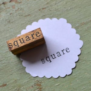Vintage lehrreiche Klassenzimmer Wort Holz behandelt Gummi montiert Stempel - Quadrat