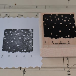 Vintage Stampin Up Peace Wood Mounted Rubber Stamp