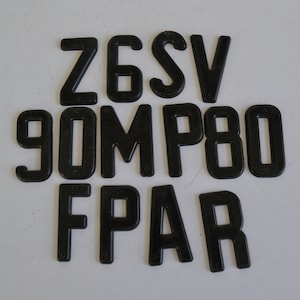 Vintage Black Plastic Craft Alphabet Letter Number  Lot of 14