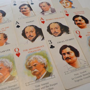 Vintage Authors Writers Characters Childrens Kids Playing Cards Assorted Lot of 10
