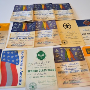 Vintage Boy Cub Scout Membership Award Cards Ephemera Set of 13