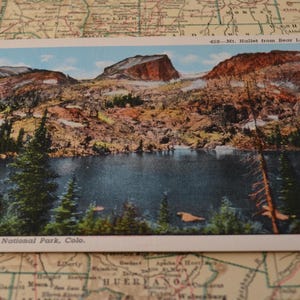 Vintage Ephemera Memory Iconic Souvenir Rocky Mountain National Park Colorado Bear Lake Travel Postcard