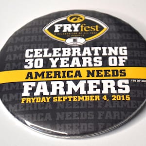 Vintage Collectible Iowa Hawkeyes University of Iowa 2015 Fryfest America Needs Farmers Sports Fan Alumni Pinback Button