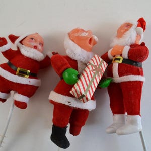 ヴィンテージ クリスマス ベロア サンタクロース デコレーション 
