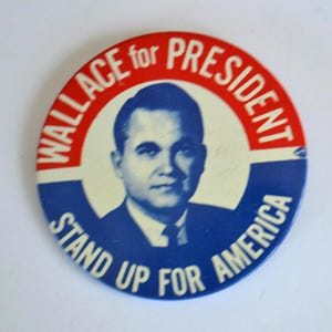 Vintage Wallace President Presidential Candidate Campaign Vote Voting Pin Pinback Button