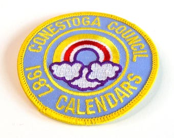 Vintage Girl Scouts Brownies Conestoga Council 1987 Embroidered Patch Badge