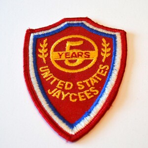 Vintage Jaycees 5 Years Embroidered Patch Badge