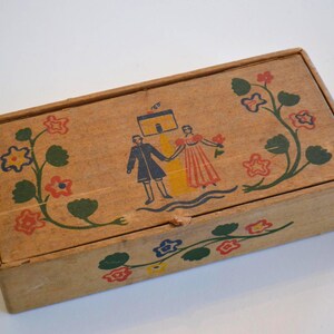 Caja de almacenamiento rectangular vintage con diseño floral victoriano Shulton Old Spice de principios del siglo XX