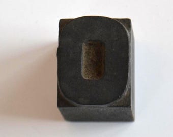 Antieke vintage gedrukte boekdruk blok houtsoort letter - O