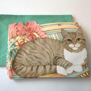 Vintage Cats Cat Animals Memo Note Cards Stationary Set of 7