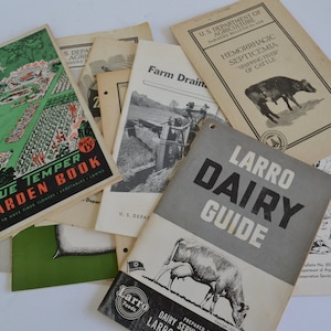Vintage Ag landwirtschaftliche Garten Landwirtschaft Bauernhof Tier Werbung Broschüren Bulletins Bücher Assorted Lot von 11