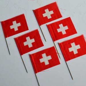 Vintage Small Switzerland Swiss Country Flags Lot of 40