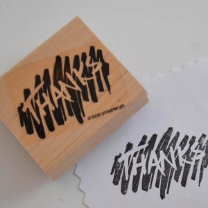 Vintage Thanks Wood Mounted Rubber Stamp